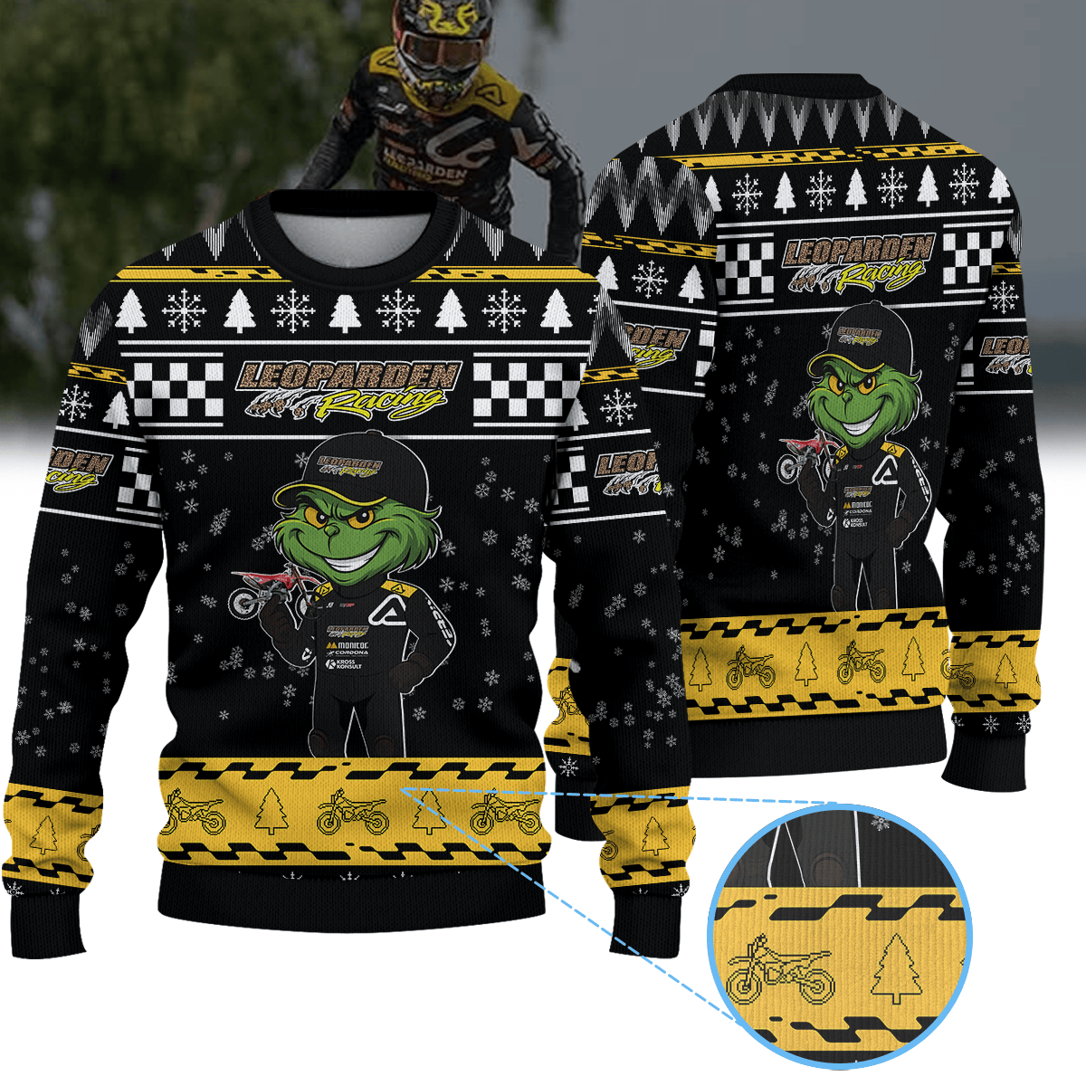 Leoparden Racing × Grinch Ugly Christmas Sweater