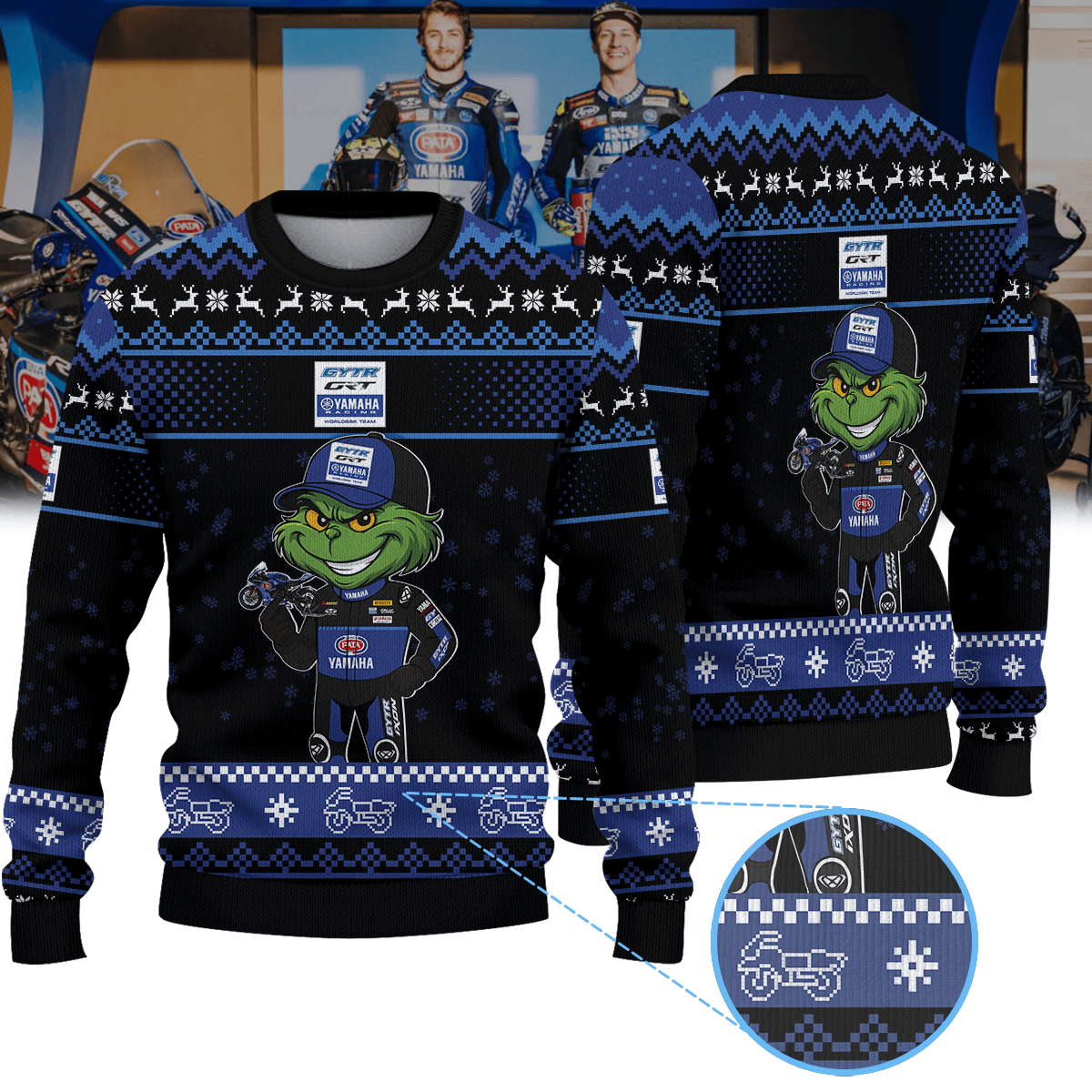 GYTR GRT Yamaha WorldSBK Team × Grinch Ugly Christmas Sweater