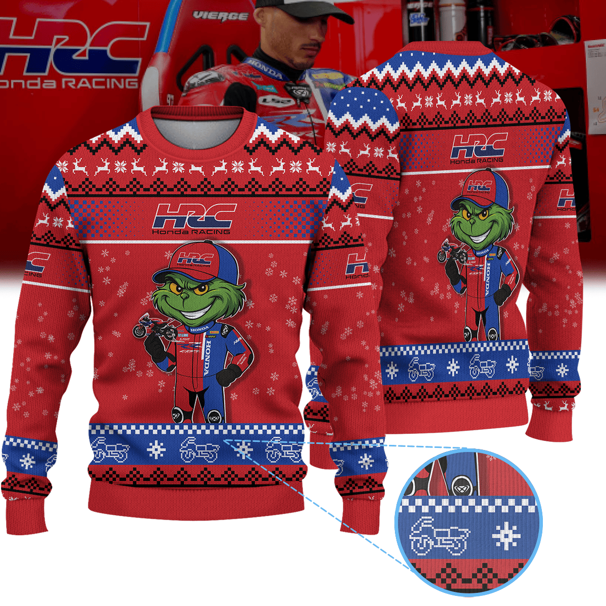 Honda HRC WorldSBK Team × Grinch Ugly Christmas Sweater