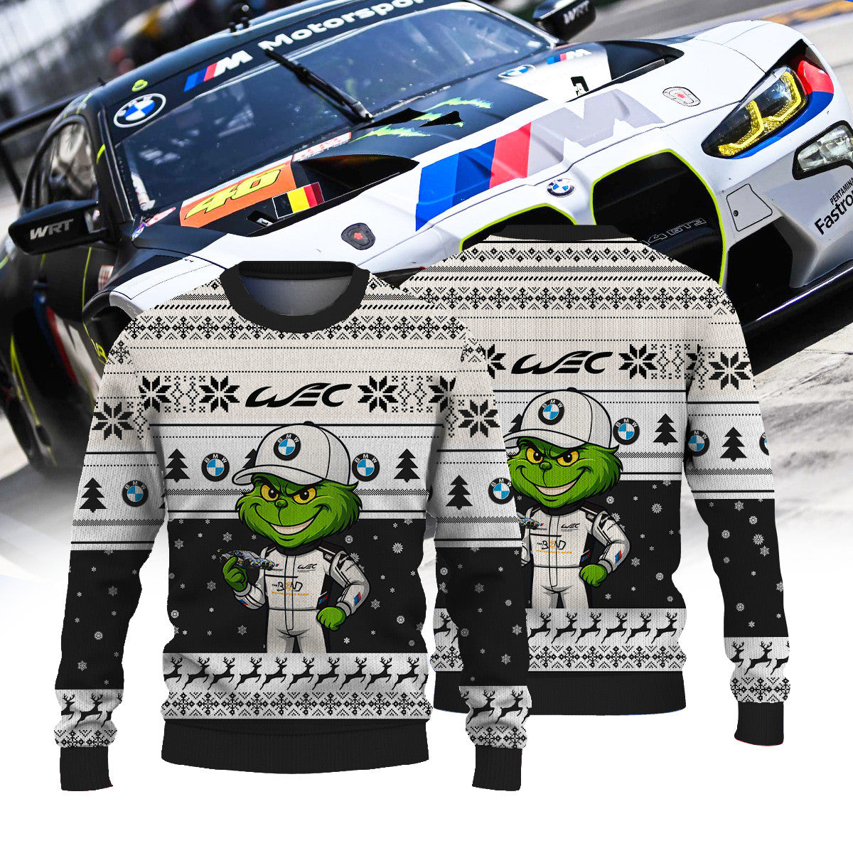 BMW M TEAM WRT II FIAWEC × Grinch Ugly Christmas Sweater