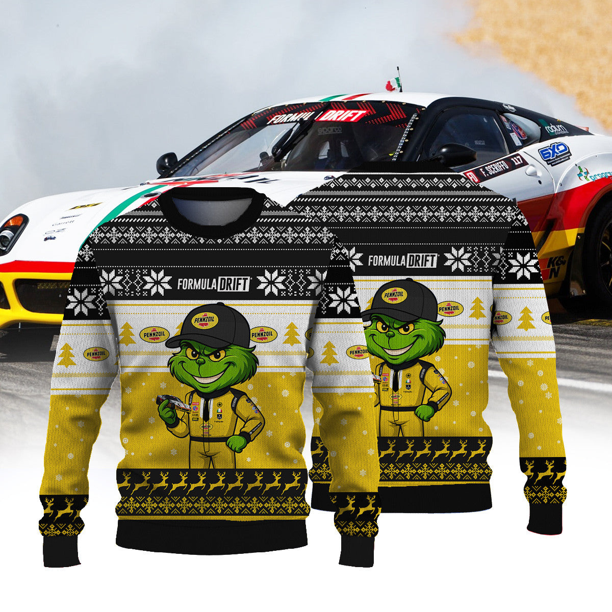 Drifting Department 17 Federico Sceriffo × Grinch Ugly Christmas Sweater