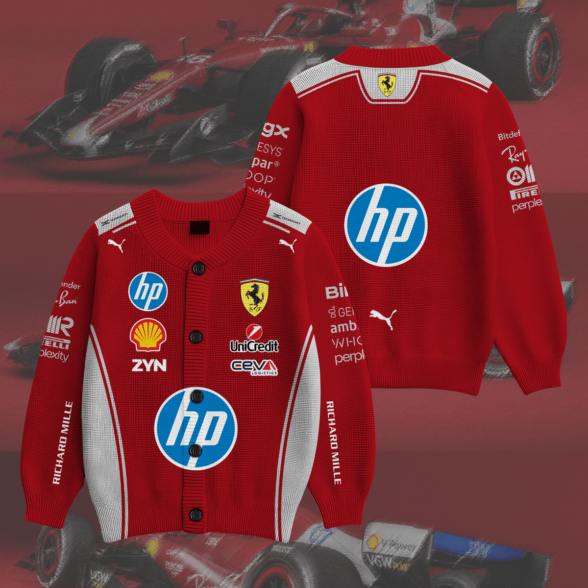 Scuderia Ferrari Inspired Knit Cardigan
