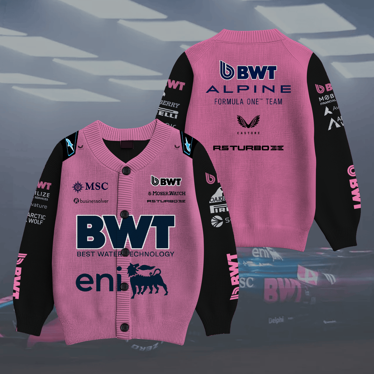 Alpine F1 Team Inspired Knit Cardigan