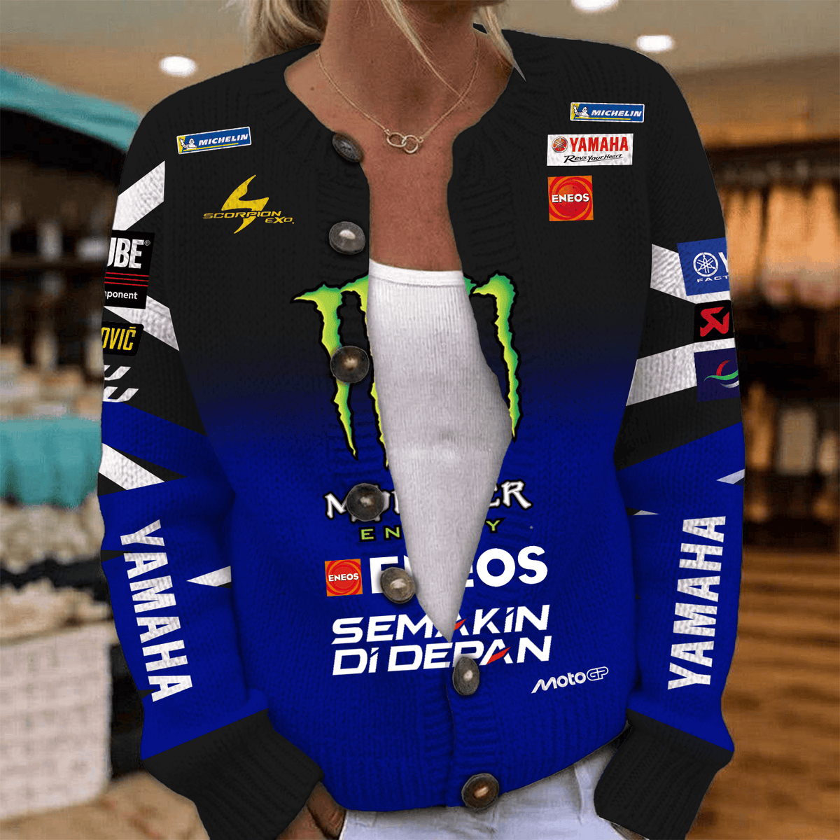 Monster Energy Yamaha MotoGP Inspired Knit Cardigan