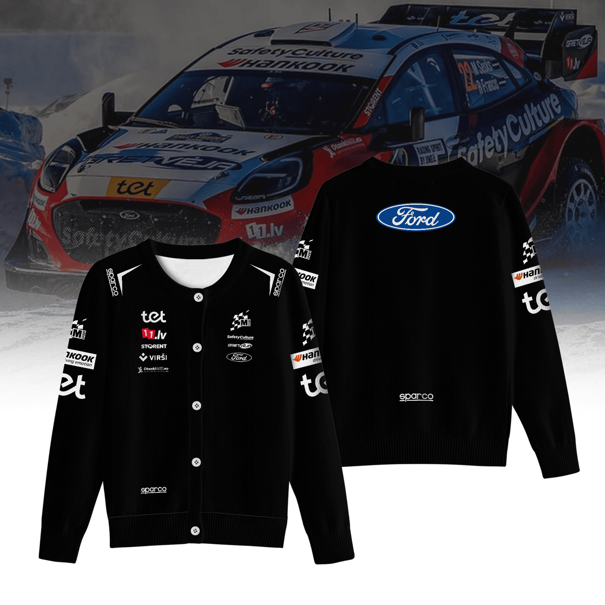 M SPORT FORD WORLD RALLY TEAM V2 Inspired Crewneck Cardigan