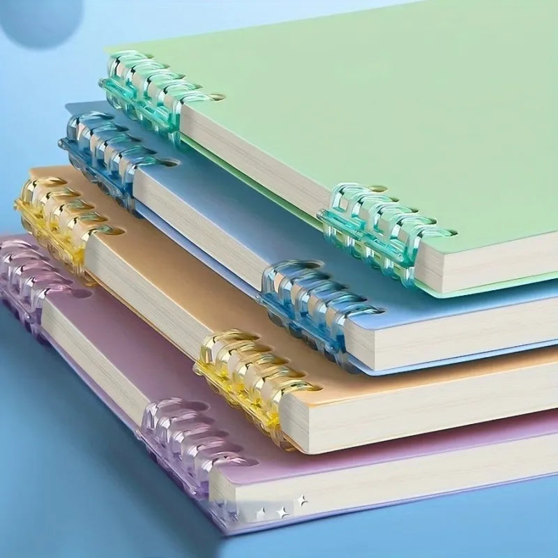 Refillable A5 Lined Journal Spiral Notebook Top-Flip Detachable Pages for Students School College Office