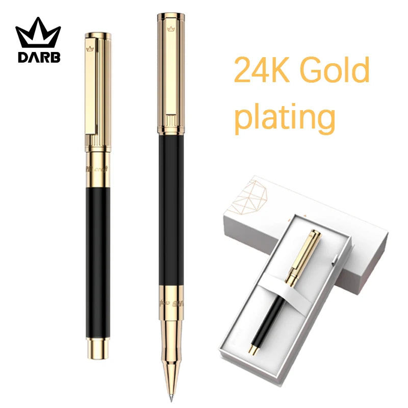 【DARB】 RollerBall Pen High Quality  24K Gold Plating Metal Luxury Pen  Business Office Gift
