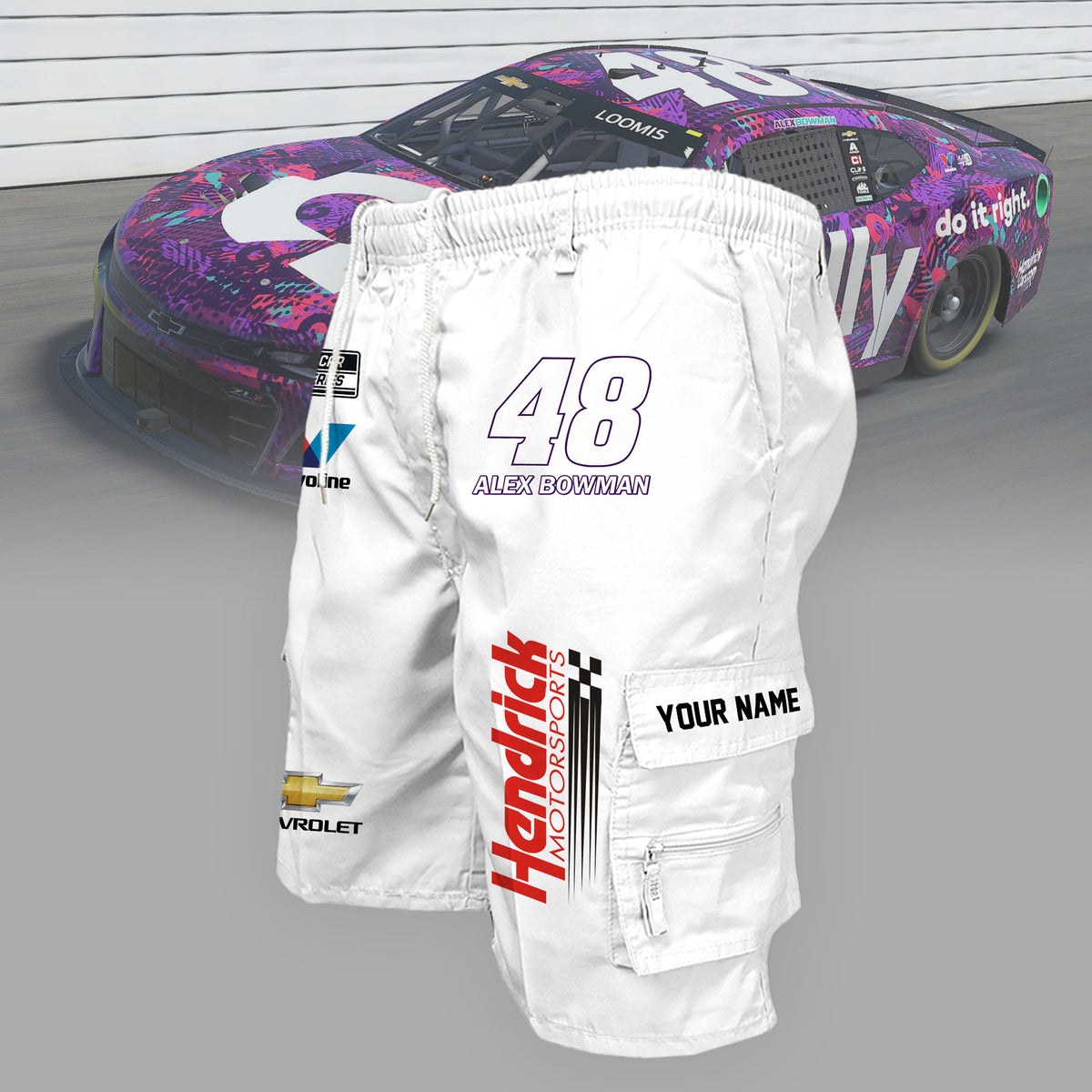 NASCAR #48 Hendrick Motorsports Alex Bowman Man Shorts